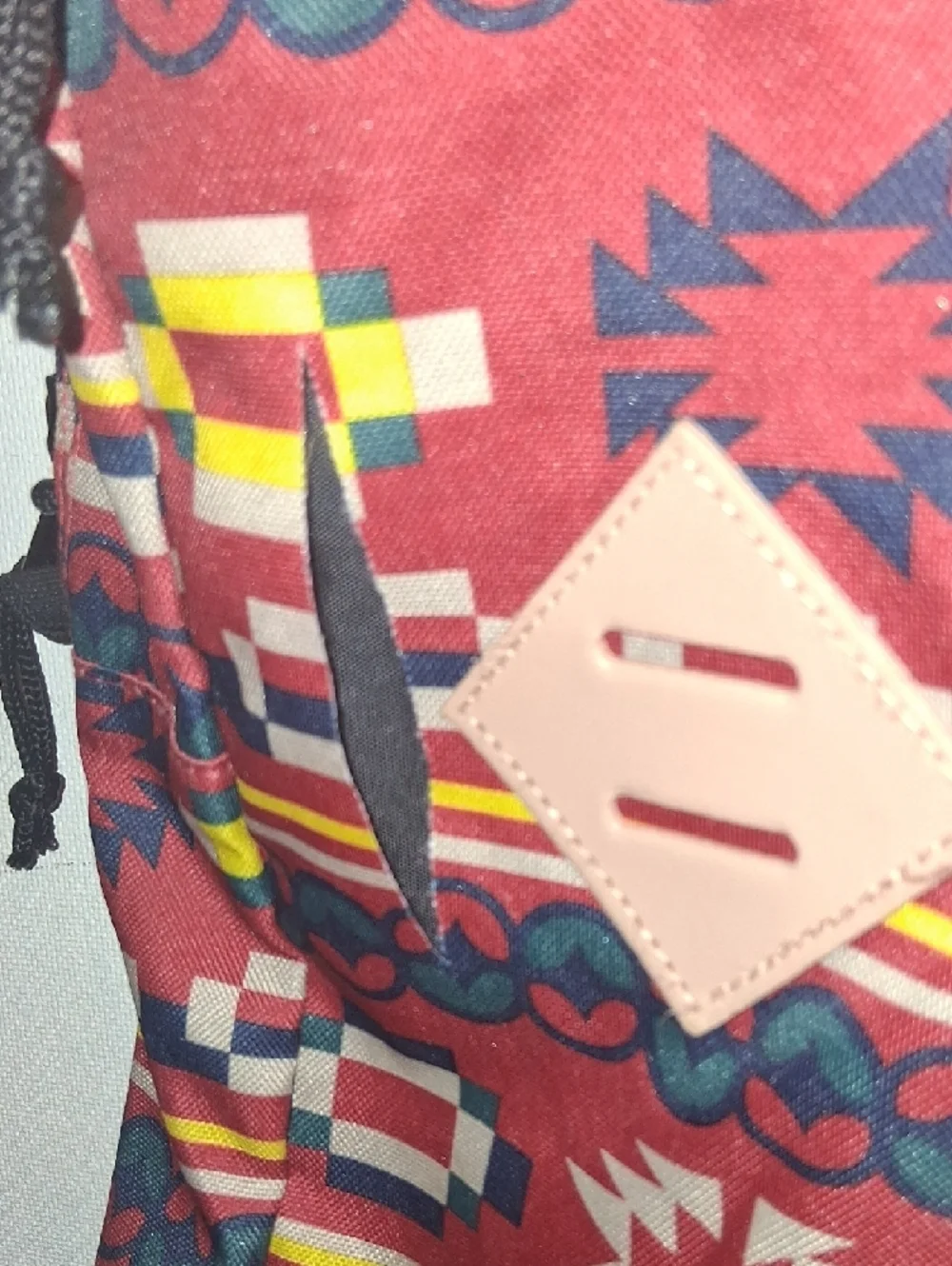 Men's Rust-Red Geometric Pattern Backpack - Unbranded - Picture 3 of 9